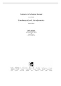 Instructor’s Solutions Manual to accompany  Fundamentals of Aerodynamics Fourth Edition     John D. Anderson, Jr