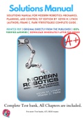 Solutions Manual For Modern Robotics&colon; Mechanics&comma; Planning&comma; and Control 1st Edition By  Kevin M&period; Lynch &lpar;Author&rpar;&comma; Frank C&period; Park 9781107156302 Complete Guide &period;