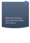 NRNP 6541 Final Exam Latest 2022-2023 (100 Q & A Version 1)
