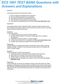 ECS1601 Exam TEST BANK &vert; Questions With Answers And Explanation