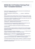 NCOA DLC 2&period;0 Problem Solving Final Test 1 Complete Solutions