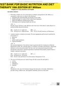 TEST BANK FOR WILLIAMS&rsquo; BASIC NUTRITION AND DIET THERAPY 16TH EDITION BY NIX