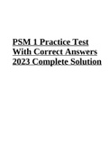 PSM 1 Practice Test With Correct Answers 2023 Complete Solution