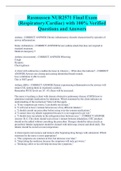 Rasmussen NUR2571 Final Exam  (Respiratory/Cardiac) with 100% Verified  Questions and Answers