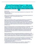 A-Level Psychology Paper 3 - 16th June  2022 - Issues and Debates&comma; Schizophrenia&comma;  Forensics&comma; Gender &lpar;Q&A Latest Update 2023  A&plus;&rpar;