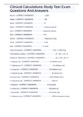 Clinical Calculations Study Test Exam Questions And Answers 
