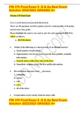 FIN 370 Final Exam 5. Q & As Best Exam Solution 2022/2023 GRADED A+