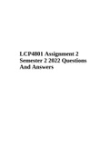 LCP4801 Assignment 2 Semester 2 2022 Questions And Answers