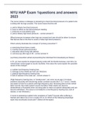 NYU HAP Exam 1questions and answers 2023
