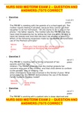 NURS 6650 MIDTERM EXAM 2 &ndash; QUESTION AND ANSWERS &lpar;75&sol;75 CORRECT
