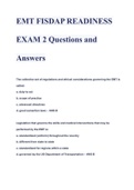 EMT FISDAP READINESS EXAM 2 Questions and Answers 2023(A+ GRADED 100% VERIFIED)