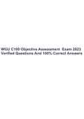 WGU C100 Objective Assessment Exam 2023 Verified Questions And 100% Correct Answers.