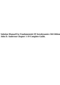 Solution Manual For Fundamentals Of Aerodynamics 3th Edition John D. Anderson Chapter 1-19 Complete Guide.