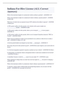 Indiana For-Hire License &lpar;ALL Correct Answers&rpar;