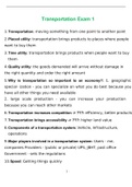 Transportation Exam 1 Updated 2022&lpar;Answered&rpar;