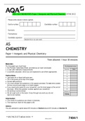 AQA AS CHEMISTRY PAPER 1 Inorganic and Physical Chemistry June 2022
