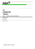 AQA AS CHEMISTRY 7404/2 Paper 2 Organic and Physical Chemistry Mark scheme June 2022
