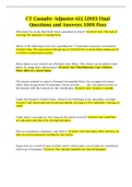 CT Casualty Adjuster-ALL LINES Final Questions and Answers 100&percnt; Pass