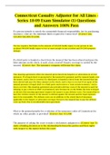 Connecticut Casualty Adjuster for All Lines - Series 18-09 Exam Simulator &lpar;1&rpar; Questions and Answers 100&percnt; Pass