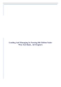 Leading And Managing In Nursing 8th Edition Yoder Wise Test Bank , All Chapters