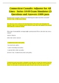 Connecticut Casualty Adjuster for All Lines - Series 18-09 Exam Simulator &lpar;2&rpar; Questions and Answers 100&percnt; pass