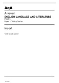 AqA A-level ENGLISH LANGUAGE AND LITERATURE &lpar;7707&sol;1&rpar; Paper 1 Telling Stories June 2022 INSERT