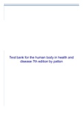 Test bank for the human body in health and disease 7th edition by patton.