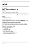 aqa A-level ENGLISH LITERATURE B (7717/1A) Paper 1A - Literary genres: Aspects of tragedy - JUNE 2022 QUESTION PAPER & MARK SCHEME.