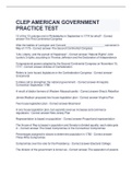 CLEP AMERICAN GOVERNMENT PRACTICE TEST EXAM WITH 100% CORRECT ANSWERS 2023