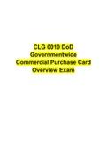 CLG 0010 DoD Governmentwide Commercial Purchase Card Overview Exam