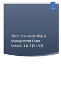 2022 Hesi Leadership & Management Exam Version 1 & 2 &lpar;V1-V2&rpar;