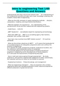 Intro to engineering Test 1&sol;69 Questions and Answers