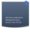 2022 Hesi Leadership & Management Exam Version 1 & 2 (V1-V2)