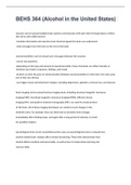 BEHS 364 &lpar;Alcohol in the United States&rpar; exam 2023 with 100&percnt; correct answers