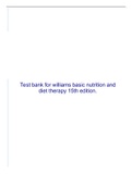 Test bank for williams basic nutrition and diet therapy 15th edition.