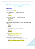 HESI A2 VERSION 2 - GRAMMAR , VOCABULARY AND READING QUESTIONS AND ANSWERS