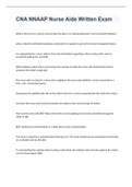 CNA NNAAP Nurse Aide Written Exam 2023 with 100&percnt; correct answers