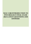WGU C180 INTRODUCTION TO PSYCHOLOGY FINAL EXAM 2023 LATEST QUESTIONS AND ANSWERS 