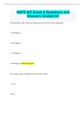 NATE A&sol;C Exam 2 Questions and Answers Graded A&plus;