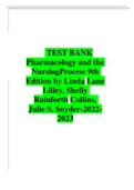 Test bank pharmacology and the nursing process 9th edition by linda lane lilley,shelly rainforth collins,julie s snyder, 2023.