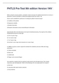 PHTLS Pre-Test 9th edition Version 1NV EXAM WITH CORRECT ANSWERS
