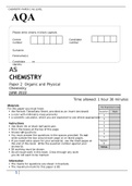 AQA AS Level CHEMISTRY Paper 2 Organic and Physical Chemistry JUNE 2022Question Paper