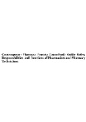 Contemporary Pharmacy Practice Exam Study Guide- Roles, Responsibilities, and Functions of Pharmacists and Pharmacy Technicians.