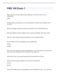 FMS 100 Exam 1 2023 with 100&percnt; correct answers