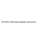 ATI TEAS 7 Exam Test Bank (Summer 2022) Over 300 Questions with Answers, All Sections, ATI TEAS 7 Math Questions with Answers LATEST UPDATE FOR 2023, ATI TEAS 7 2023 Science Questions with Answers & ATI TEAS 7 2023 EXAM SCIENCE SECTION ( REAL EXAM).