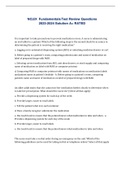 NCLEX  Fundamentals Test Review Questions 2023-2024 Solution A&plus; RATED