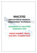 MAC3702 ASSIGNMENT 01 SOLUTIONS, SEMESTER 1, 2023