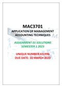 MAC3701 Assignment 01 Solutions Semester 1 2023
