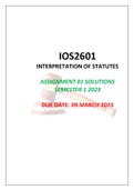 IOS2601 Assignment 01 Solutions Semester 1 2023