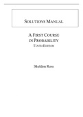 A First Course in Probability 10th Edition By Sheldon Ross (Solutions Manual All Chapters, 100% Original Verified, A+ Grade)